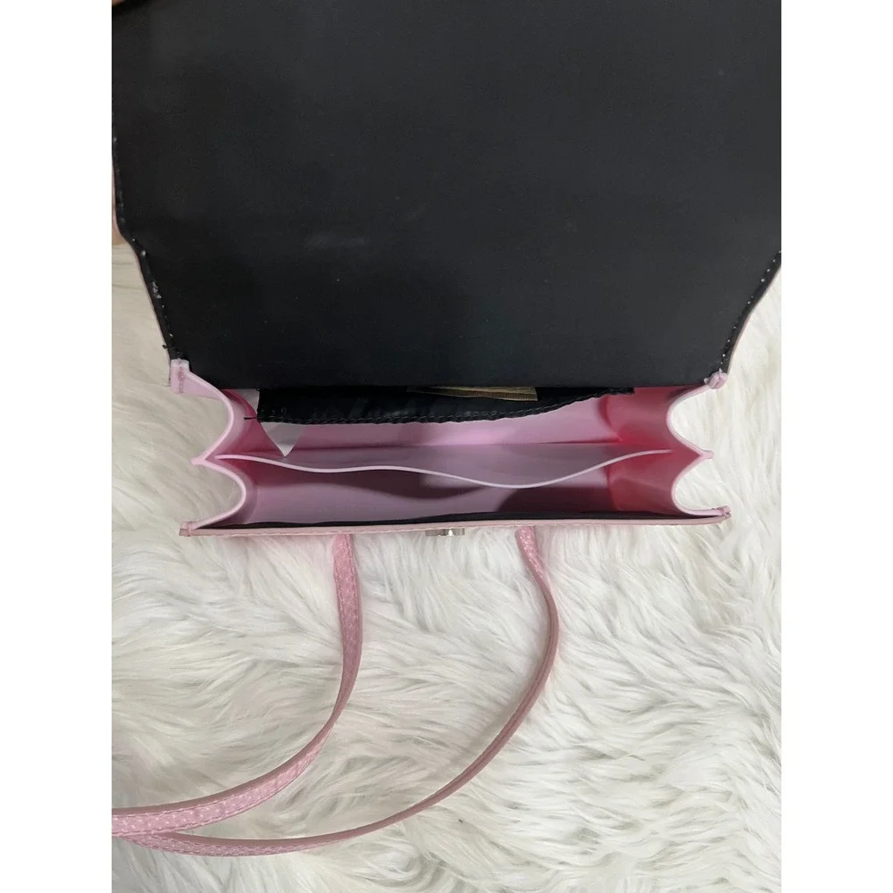 Luv Betsey by Betsey Johnson Pink Snakeskin Crossbody Handbag Heart Mirror NWT